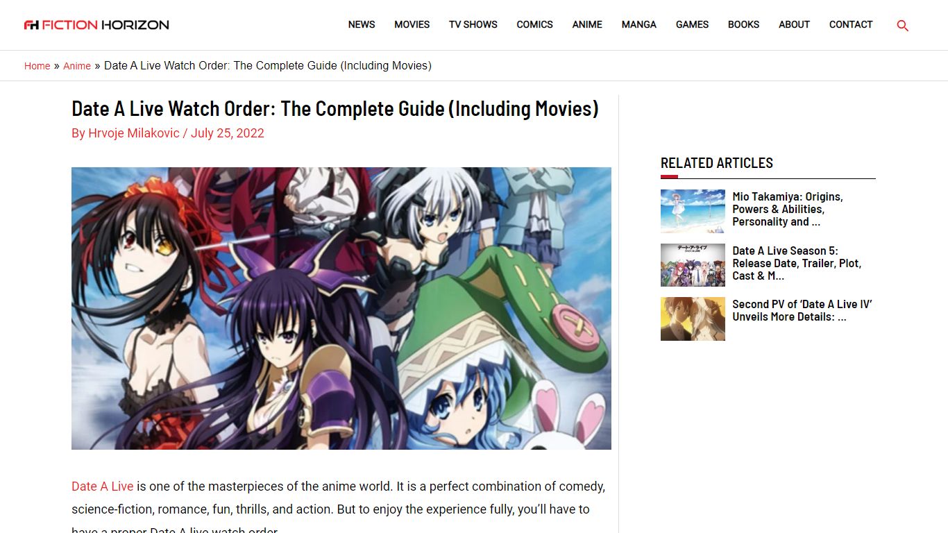 Date A Live Watch Order: The Complete Guide (Including Movies)